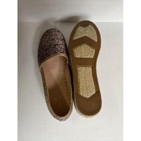 Kate Spade Linds Too Rose Gold Multi Glitter Metallic Espadrille Shoe Size 8.5 - Picture 7 of 7